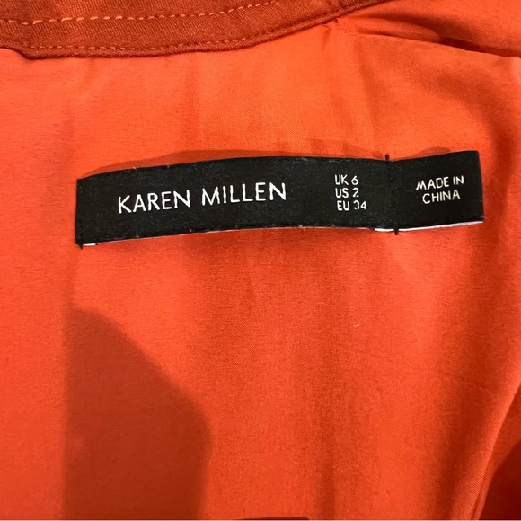 KAREN MILLEN Rust High Neck Dress - Picture 3 of 5